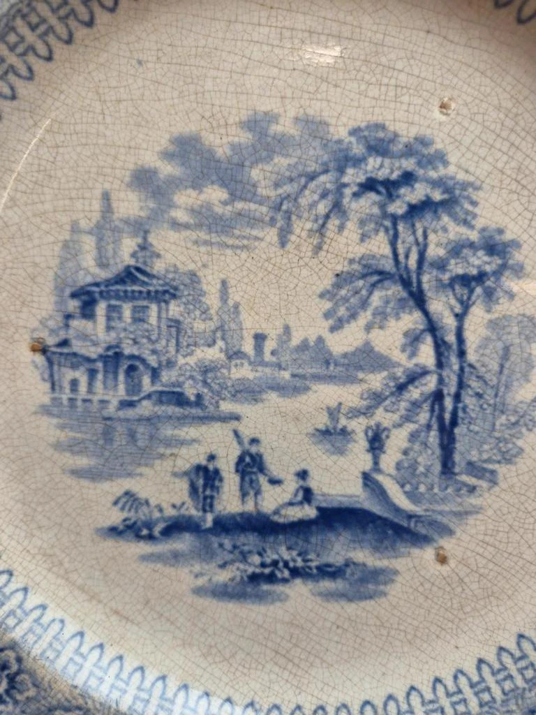 Placa inglesa antigua del siglo XIX azul transferware Cem Clementson Brothers – photo 5